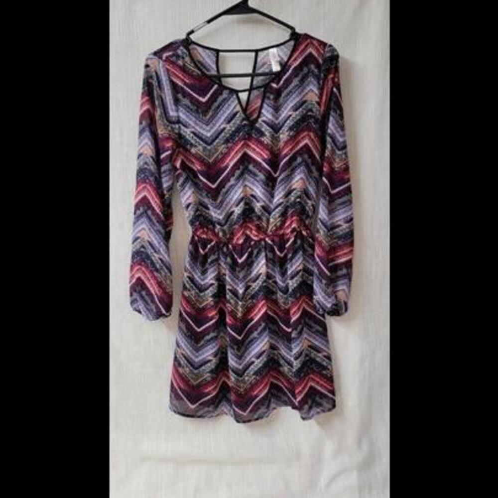 XHILARATION Women’s Chiffon Dress cute sz Small b12